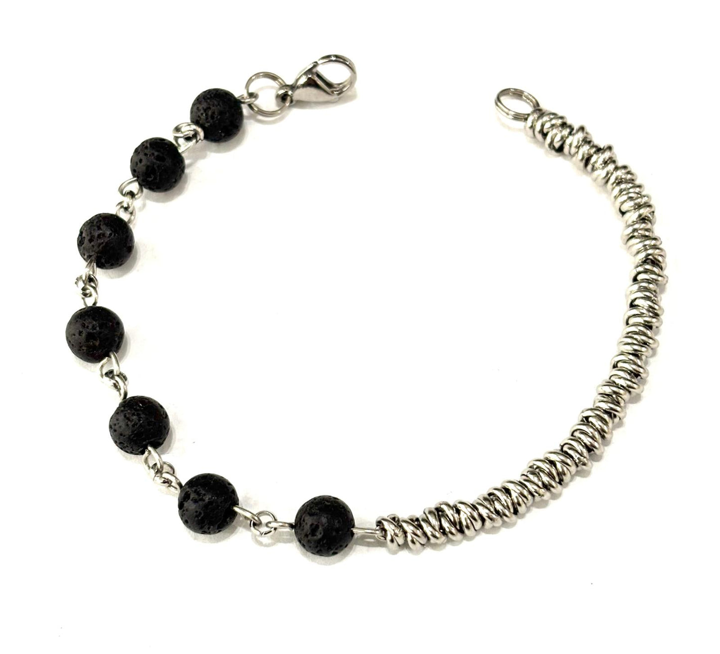 BRACCIALE STEEL&STONE ACCIAO - PIETRA LAVICA