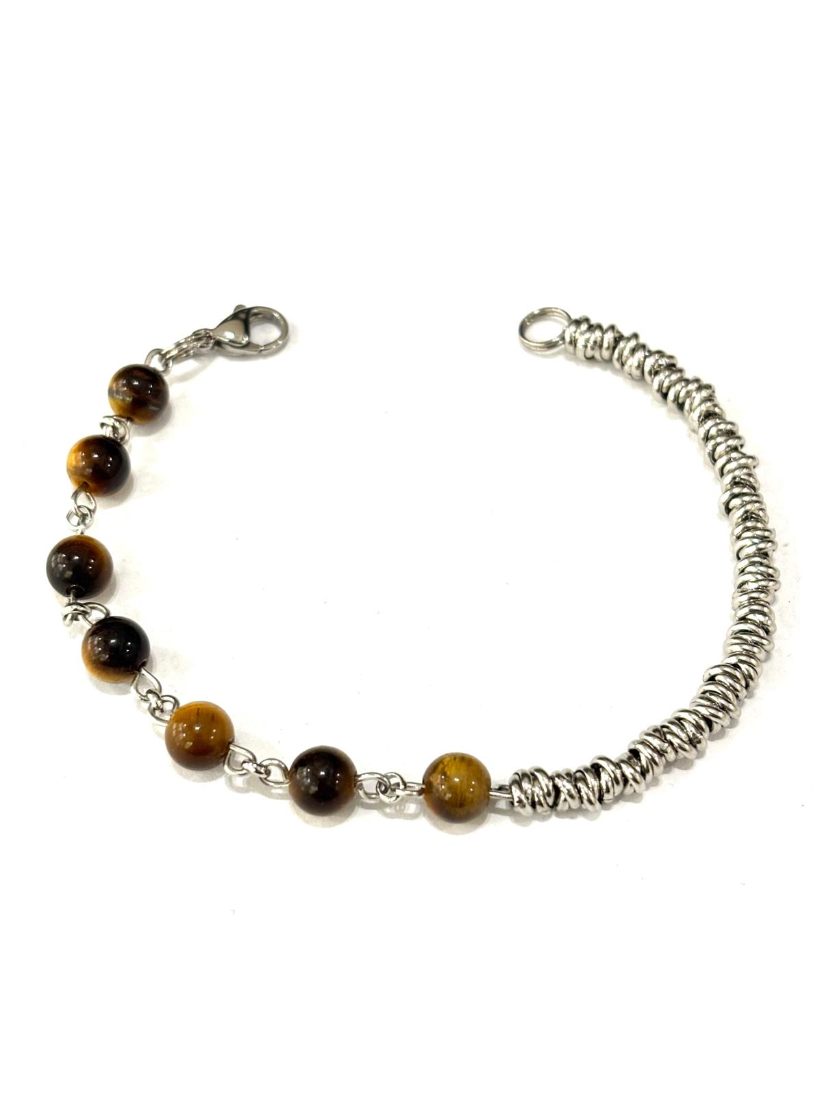 BRACCIALE STEEL&STONE ACCIAIO - OCCHIO DI TIGRE