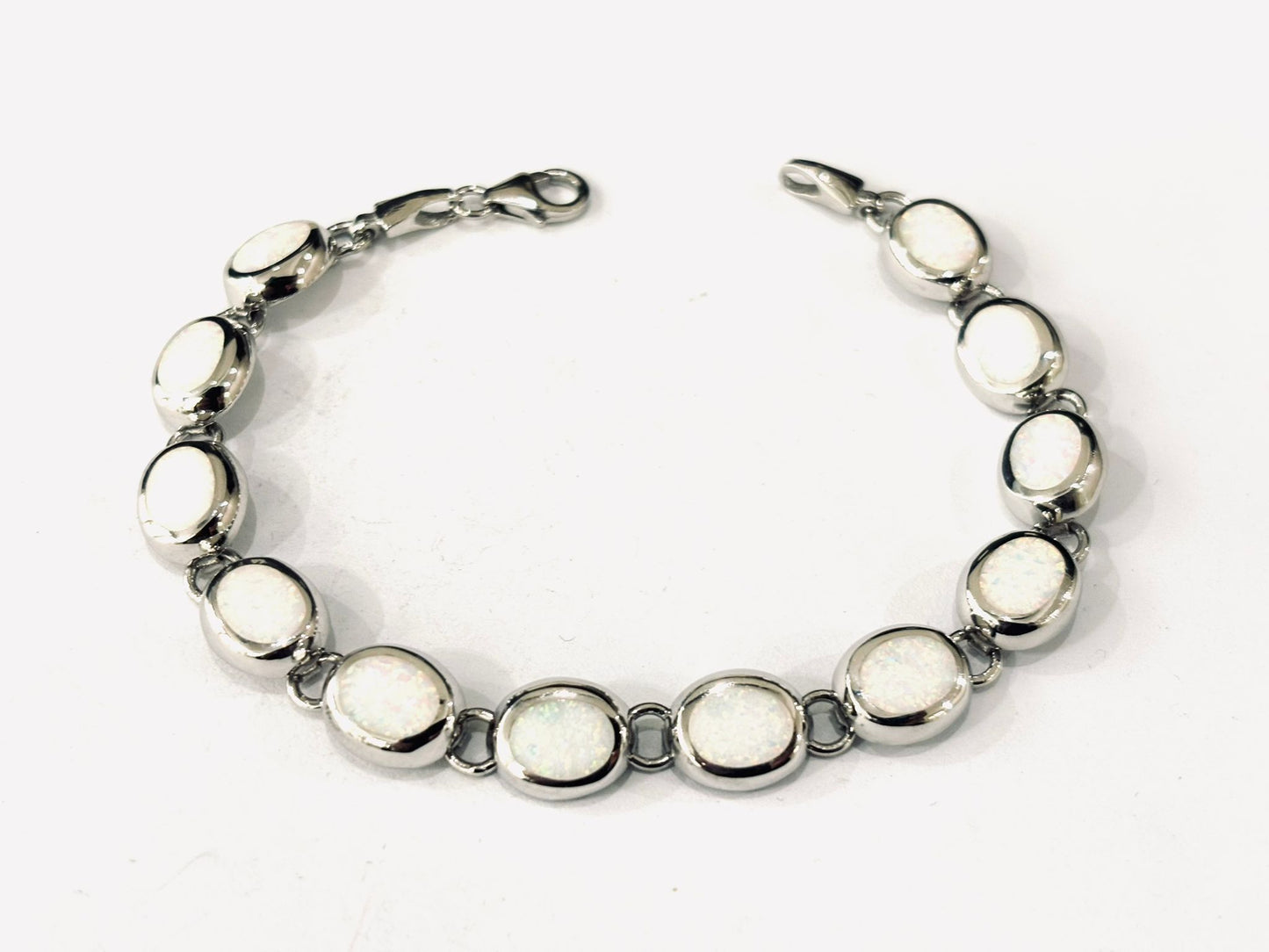 BRACCIALE OVALI OPALE ARGENTO 925
