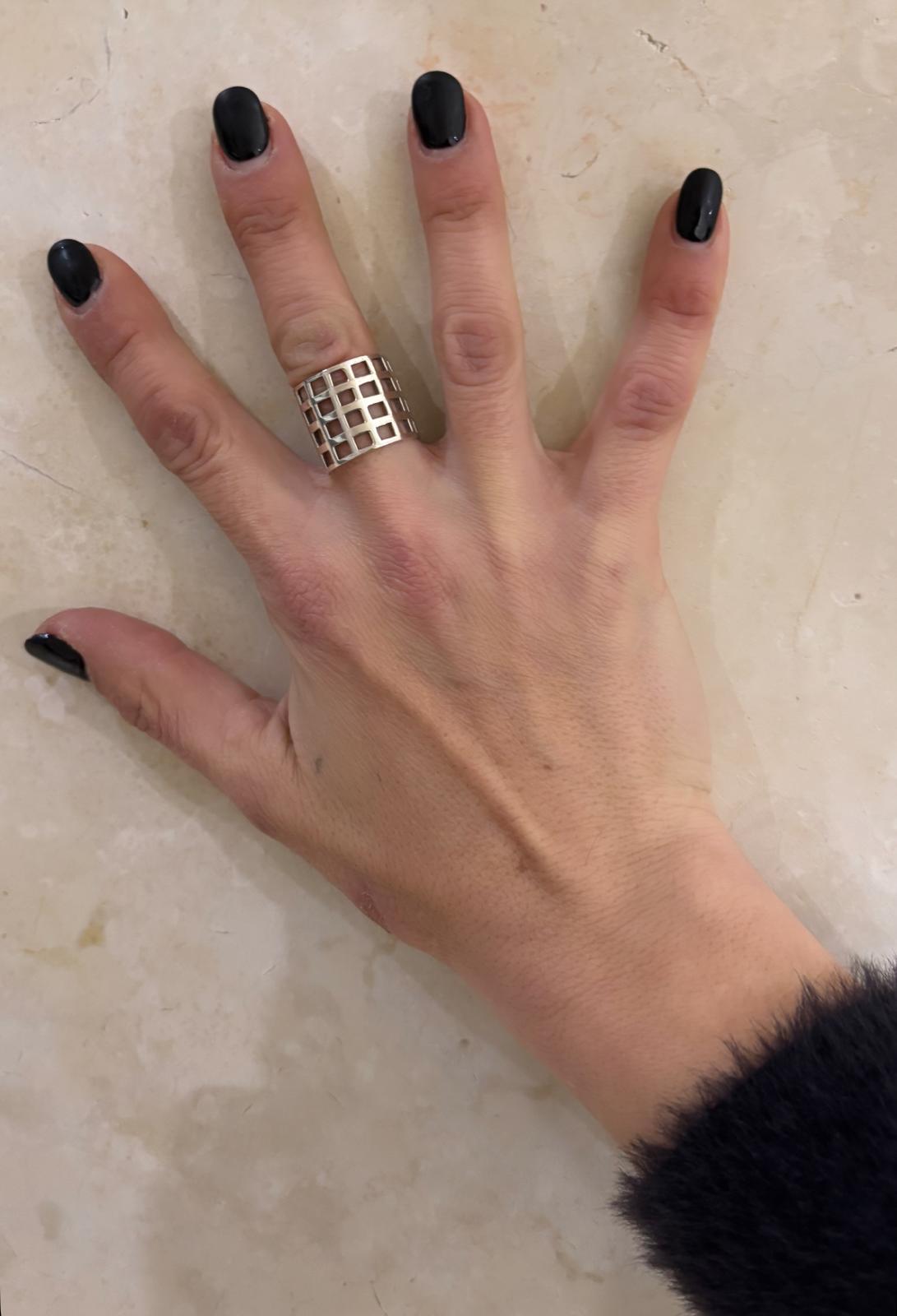 ANELLO RETE ARGENTO 925