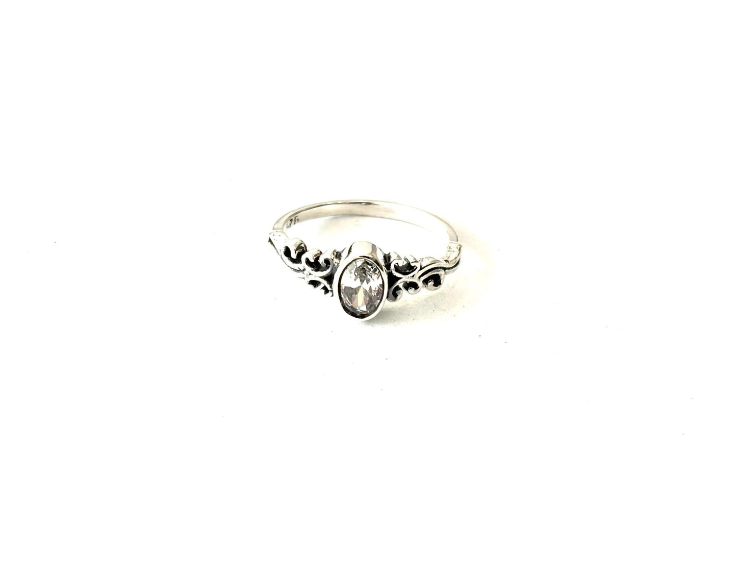 ANELLO CRISTALLO DI ROCCA SFACCETTATO OVALE - ARGENTO 925