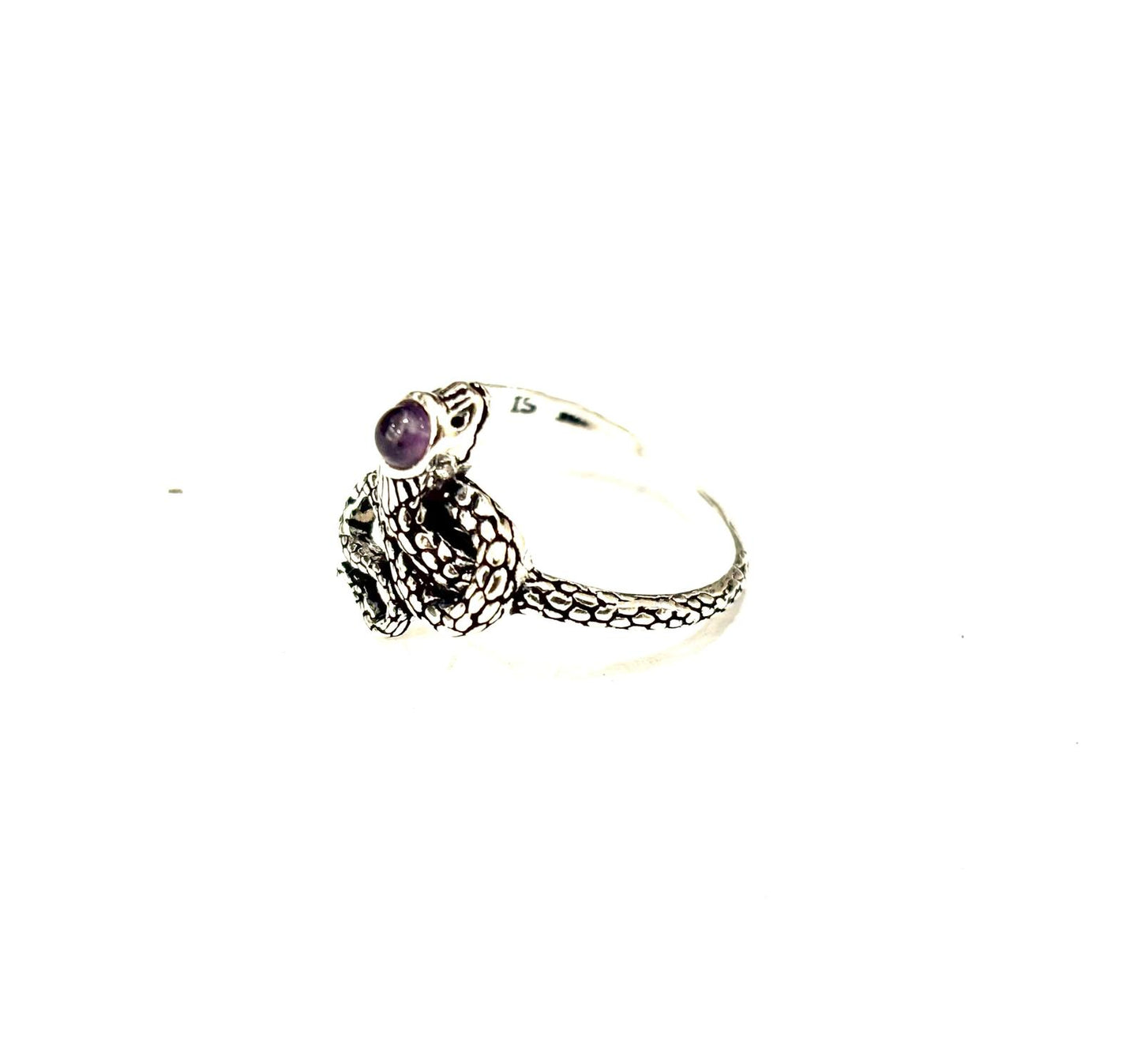 ANELLO SERPENTINO AVVOLTO - AMETISTA - ARGENTO 925