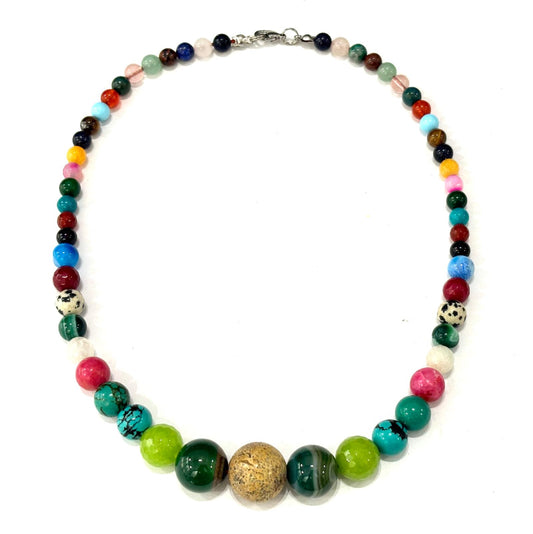 COLLANA GIROCOLLO PIETRE NATURALI - IN THE WORLD GRADAZIONE