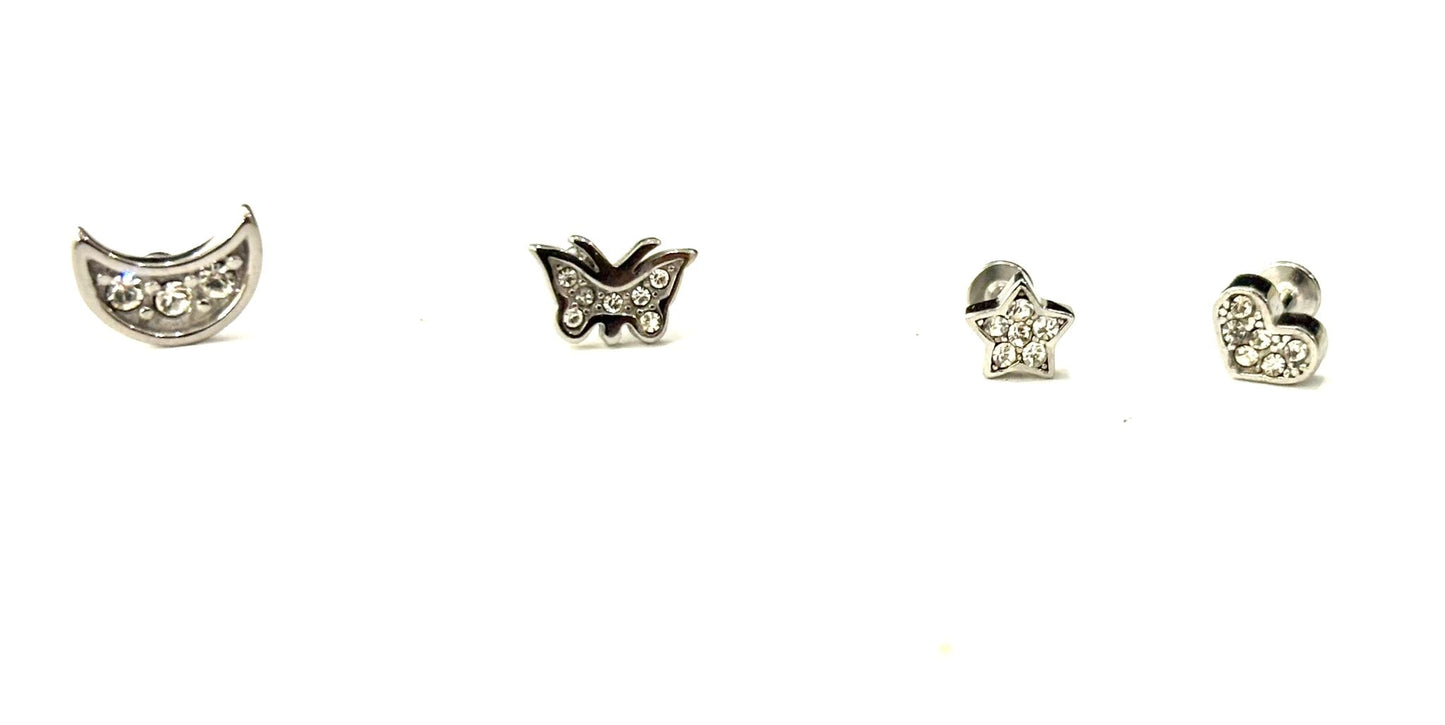 PIERCING TRAGO - LUNA - FARFALLA - STELLA - CUORE