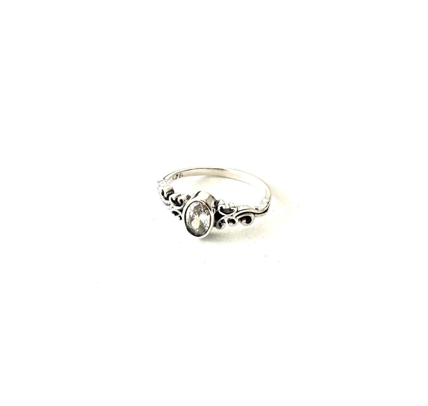 ANELLO CRISTALLO DI ROCCA SFACCETTATO OVALE - ARGENTO 925