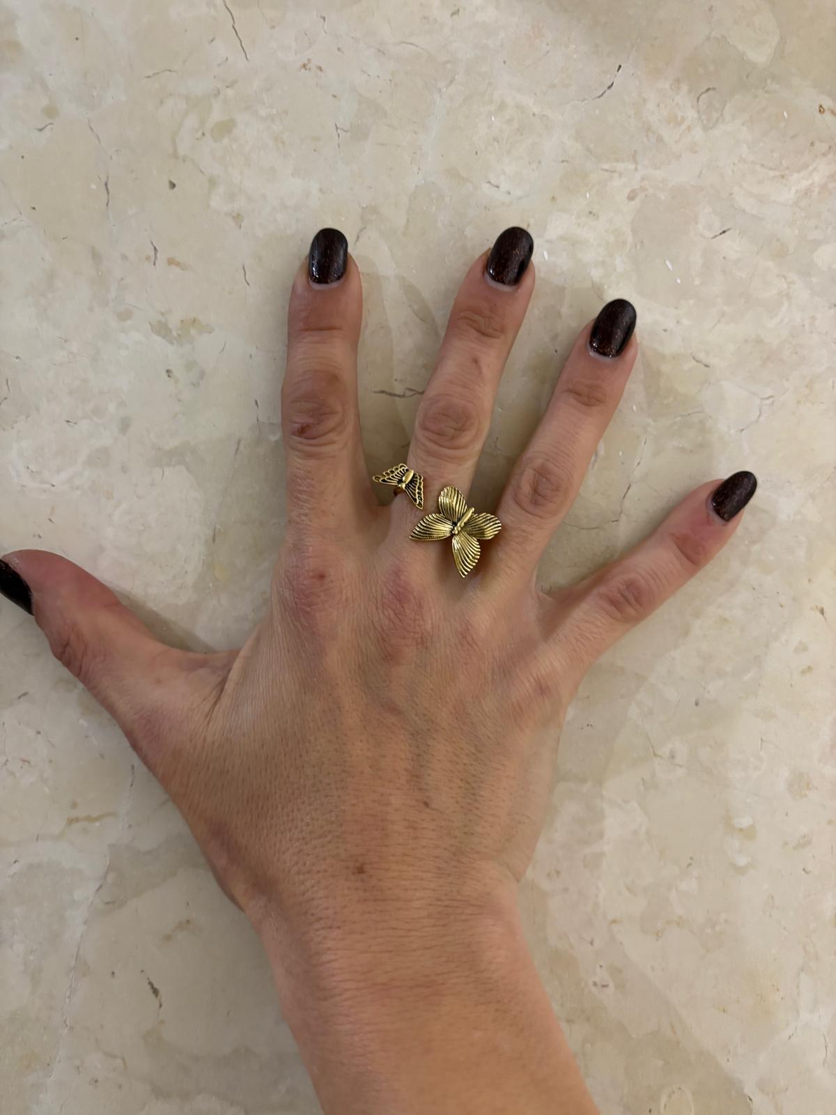 ANELLO OTTONE - DOPPIA FARFALLA