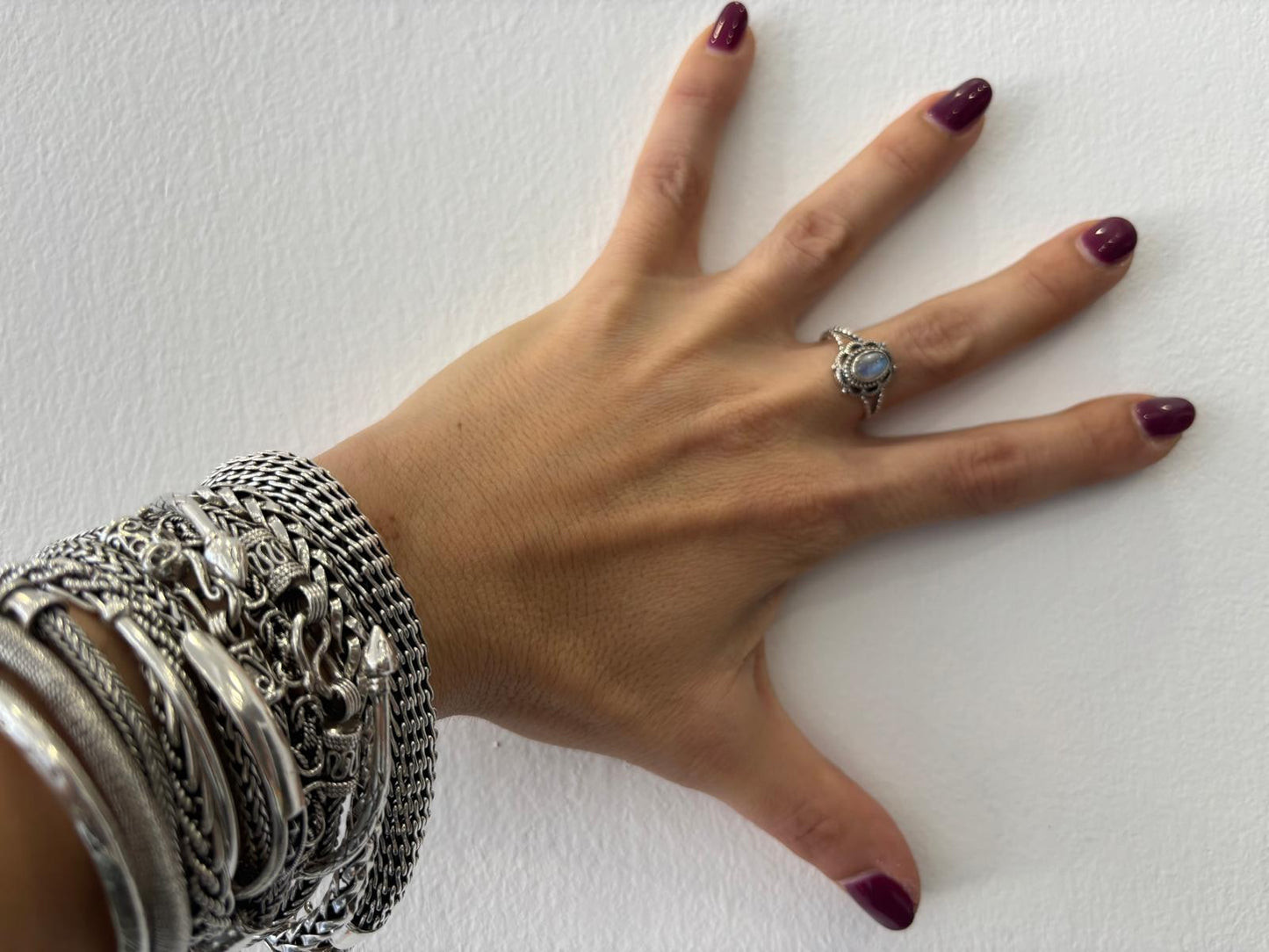 ANELLO PIETRA DI LUNA ARGENTO 925