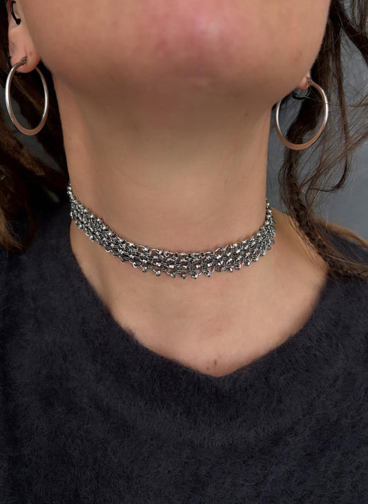 COLLANA CHOKER IN COTTA DI MAGLIA ACCIAIO