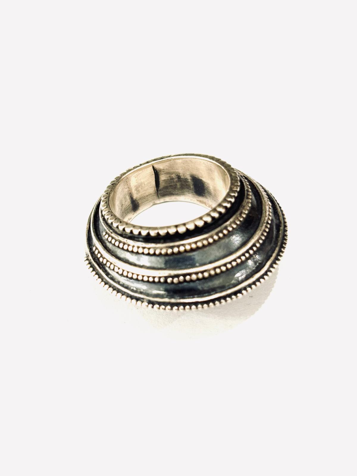 ANELLO DECORATO ARGENTO 925 BRUNITO