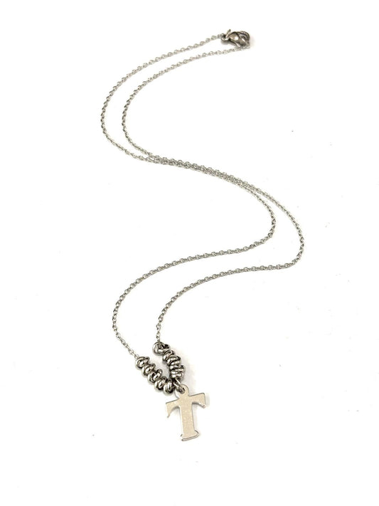 COLLANA INIZIALE - CATENINA ACCIAIO - CIONDOLO ARGENTO 925