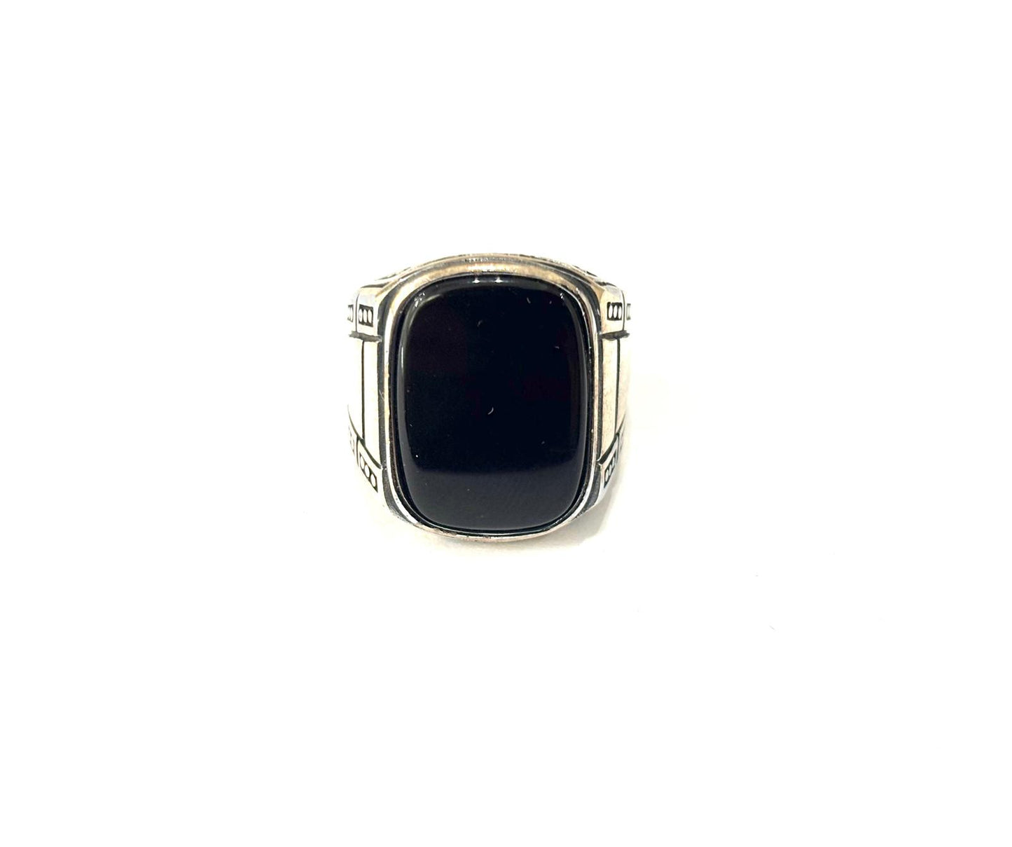 ANELLO ONICE RETTANGOLARE ARGENTO 925