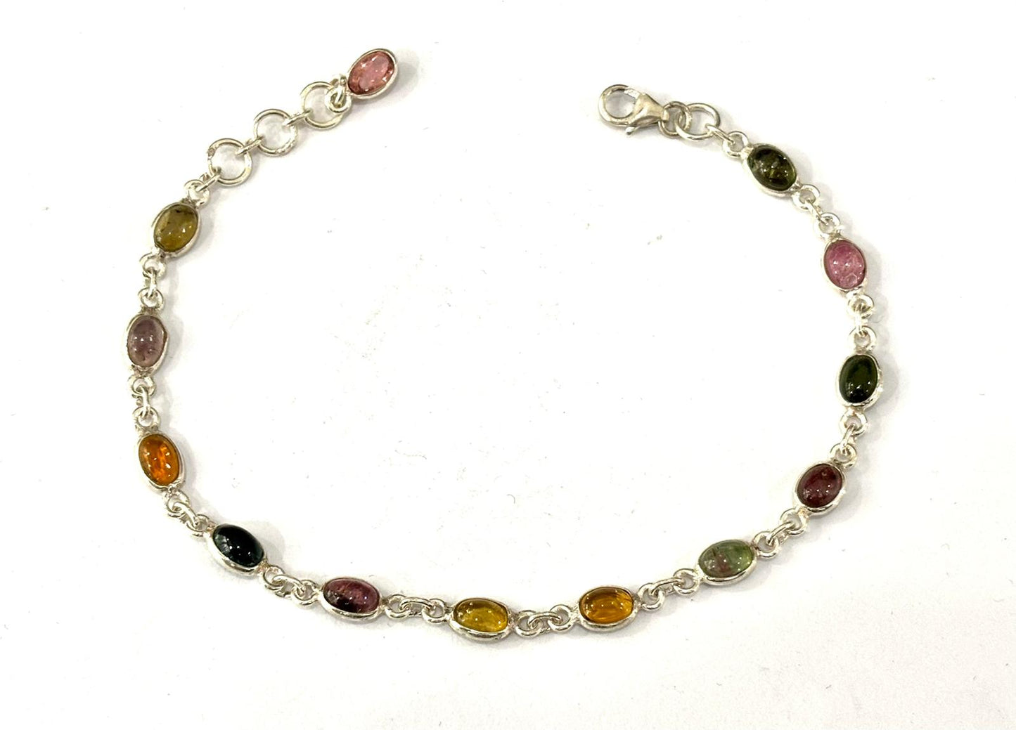 BRACCIALE OVALI DI TORMALINA - ARGENTO 925