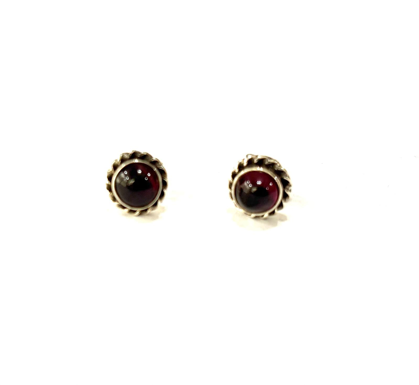 ORECCHINI LOBO GRANATO - ARGENTO 925 - DIAMETRO 8mm