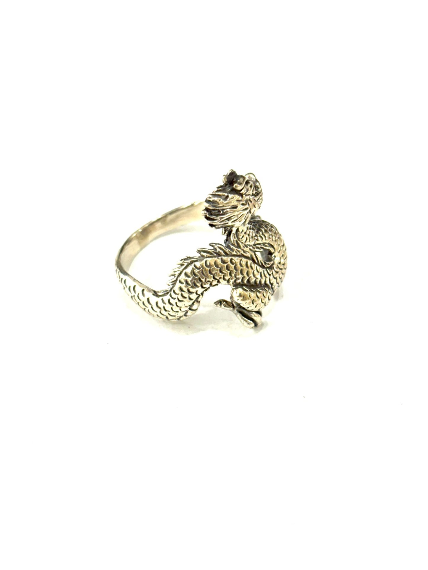 ANELLO DRAGO SEDUTO ARGENTO 925