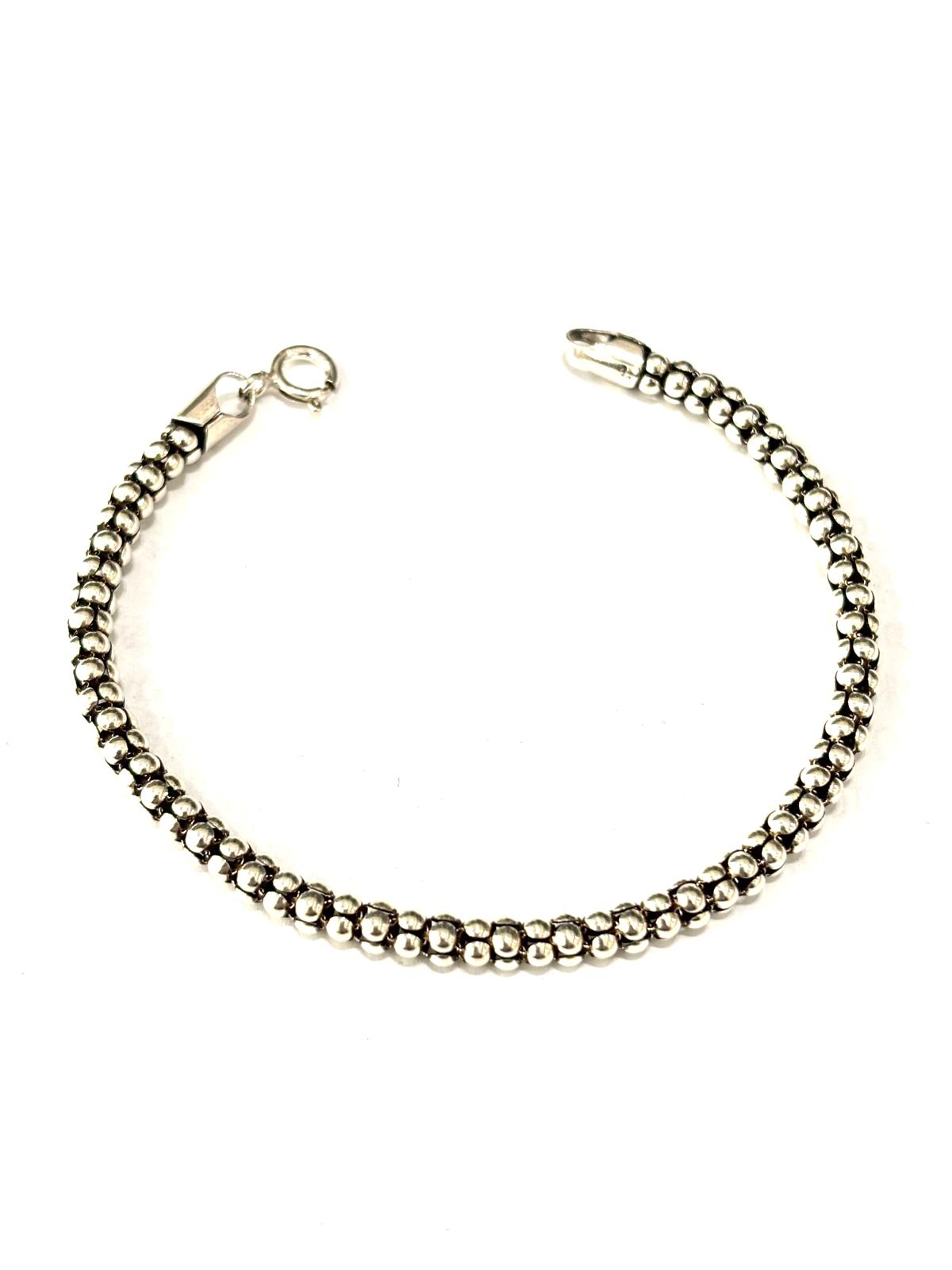 BRACCIALE SNAKE TRAMA POP-CORN ARGENTO 925
