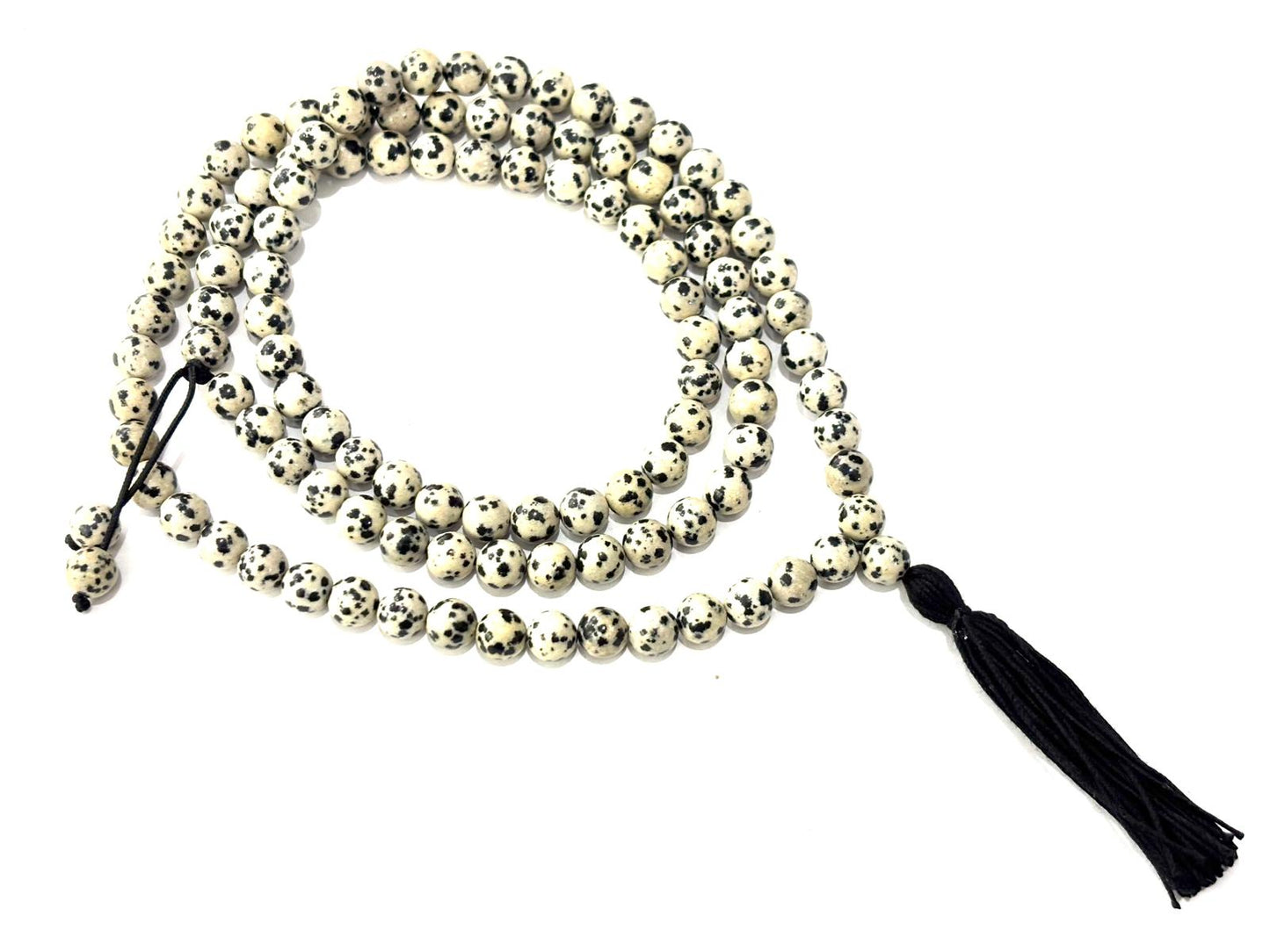 COLLANA MALA NAPPINA - DIASPRO DALMATA 8MM