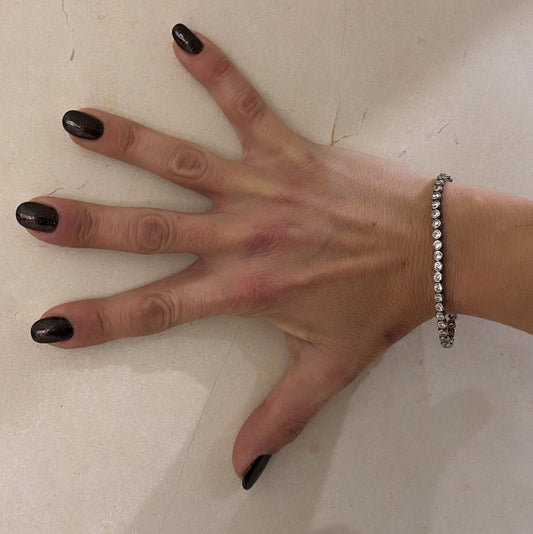 BRACCIALE TENNIS CIPOLLINA BIANCO 3MM - ARGENTO 925