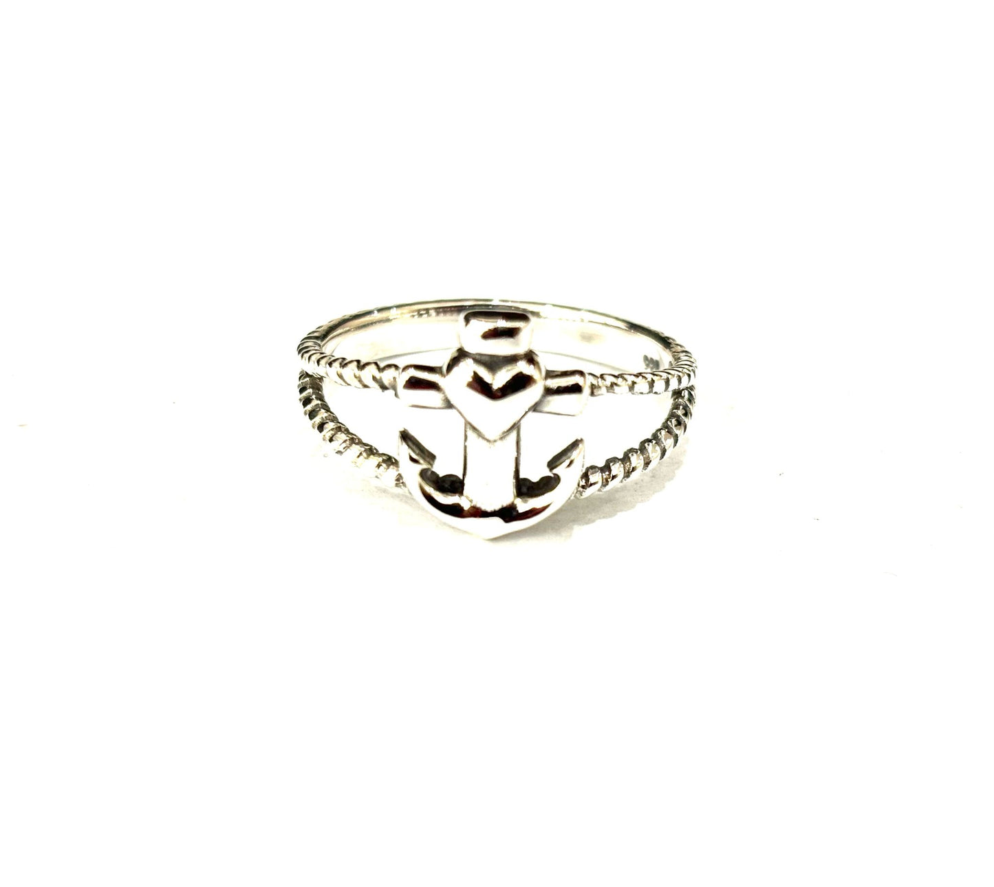 ANELLO ANCORA CON CUORE - ARGENTO 925