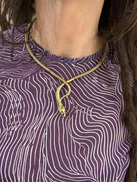 COLLANA RIGIDA SERPENTE OTTONE