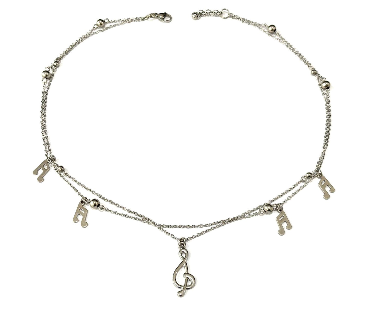 COLLANA ACCIAIO NOTE E CHIAVE DI VIOLINO