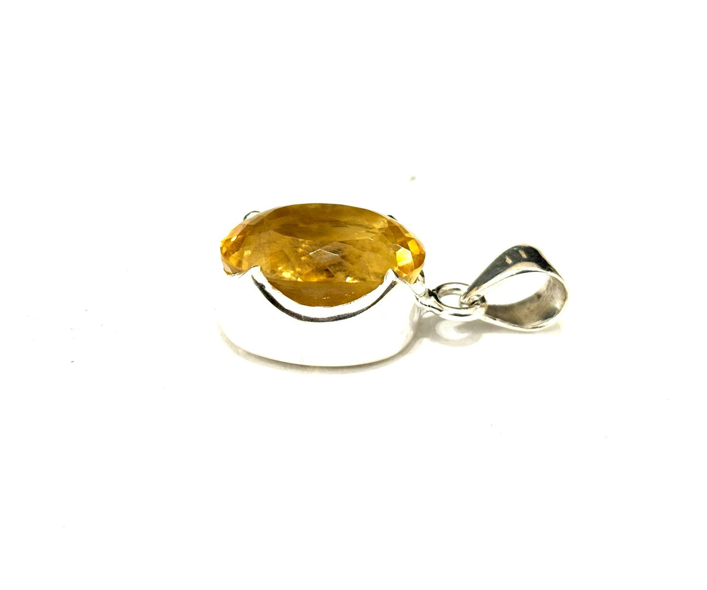 CIONDOLO QUARZO CITRINO SFACCETTATO - ARGENTO 925