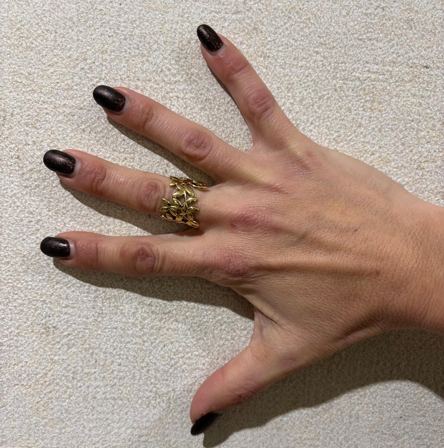 ANELLO OTTONE - FOGLIE ULIVO