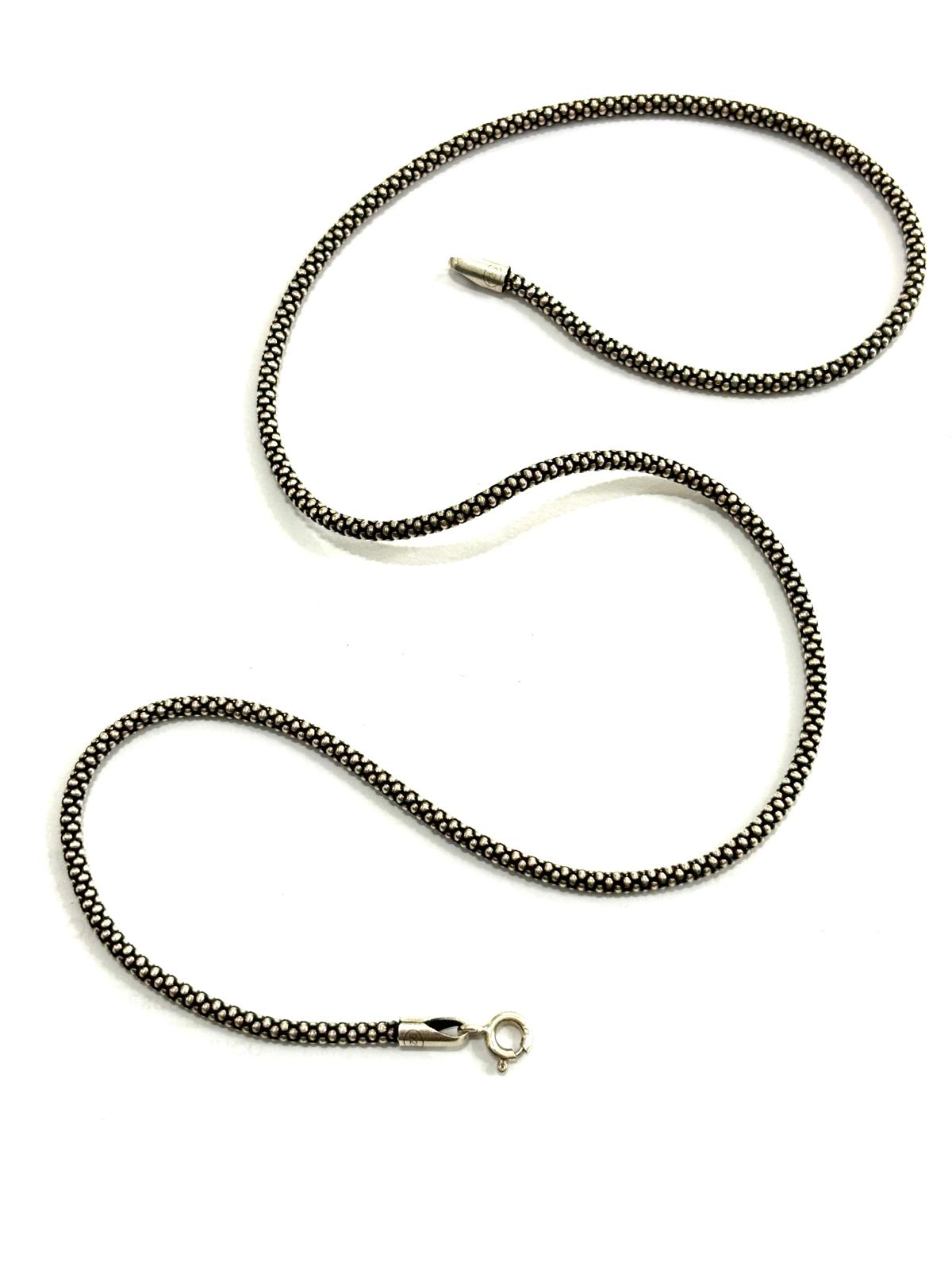 COLLANA SNAKE TRAMA POP-CORN ARGENTO 925