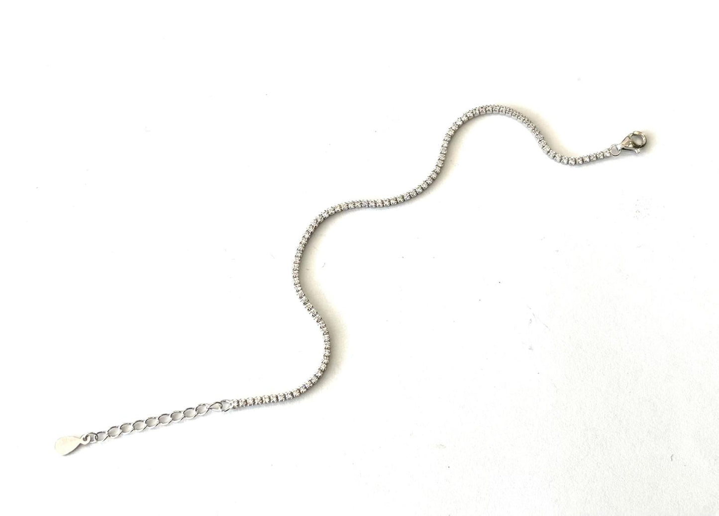 BRACCIALE TENNIS BIANCO MICRO - ARGENTO 925