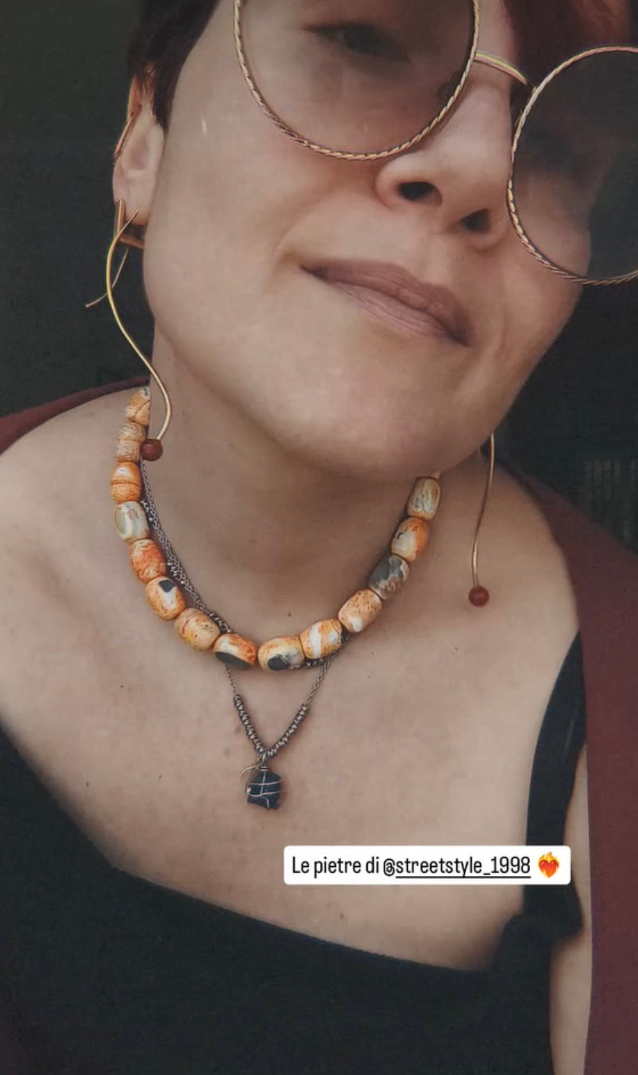 Collana Girocollo Agata bicolore barilotto