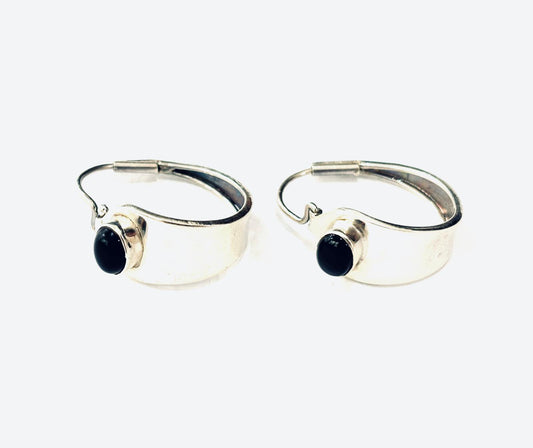 CERCHI CON PIETRA ONICE - ARGENTO 925