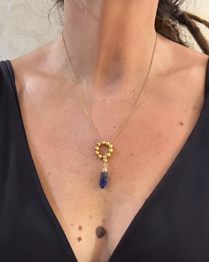 COLLANA PRISMA - ACCIAIO DORATO - PIETRE NATURALI