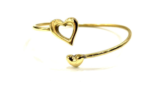 BRACCIALE OTTONE - CUORE DOPPIO