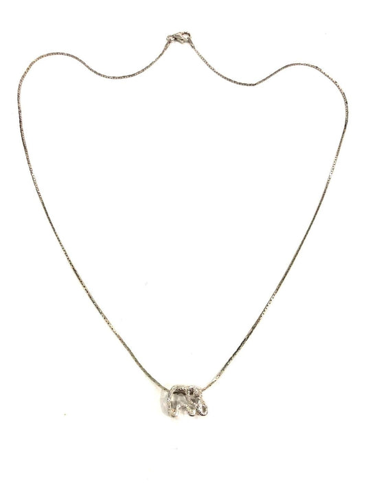 COLLANA VENEZIANA TUBOLARE SEMI RIGIDA - ELEFANTE DIAMANTATO ARGENTO 925