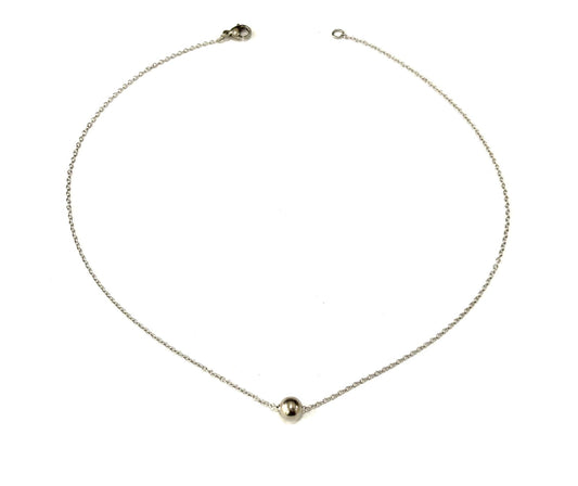 COLLANA FORZATINA CON SFERA PASSANTE 6MM ACCIAIO