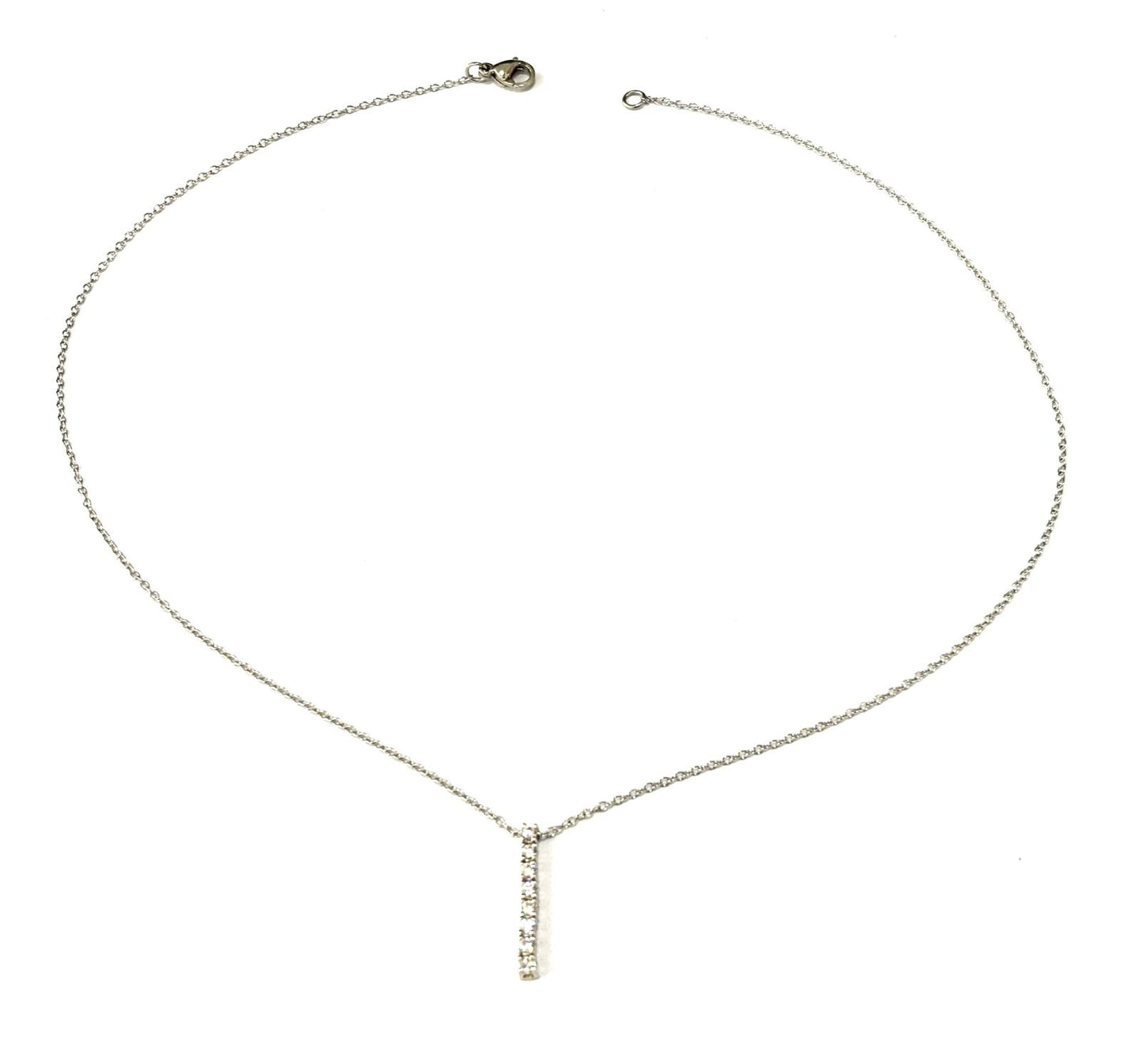 COLLANA ACCIAIO - PENDENTE TENNIS ARGENTO 925