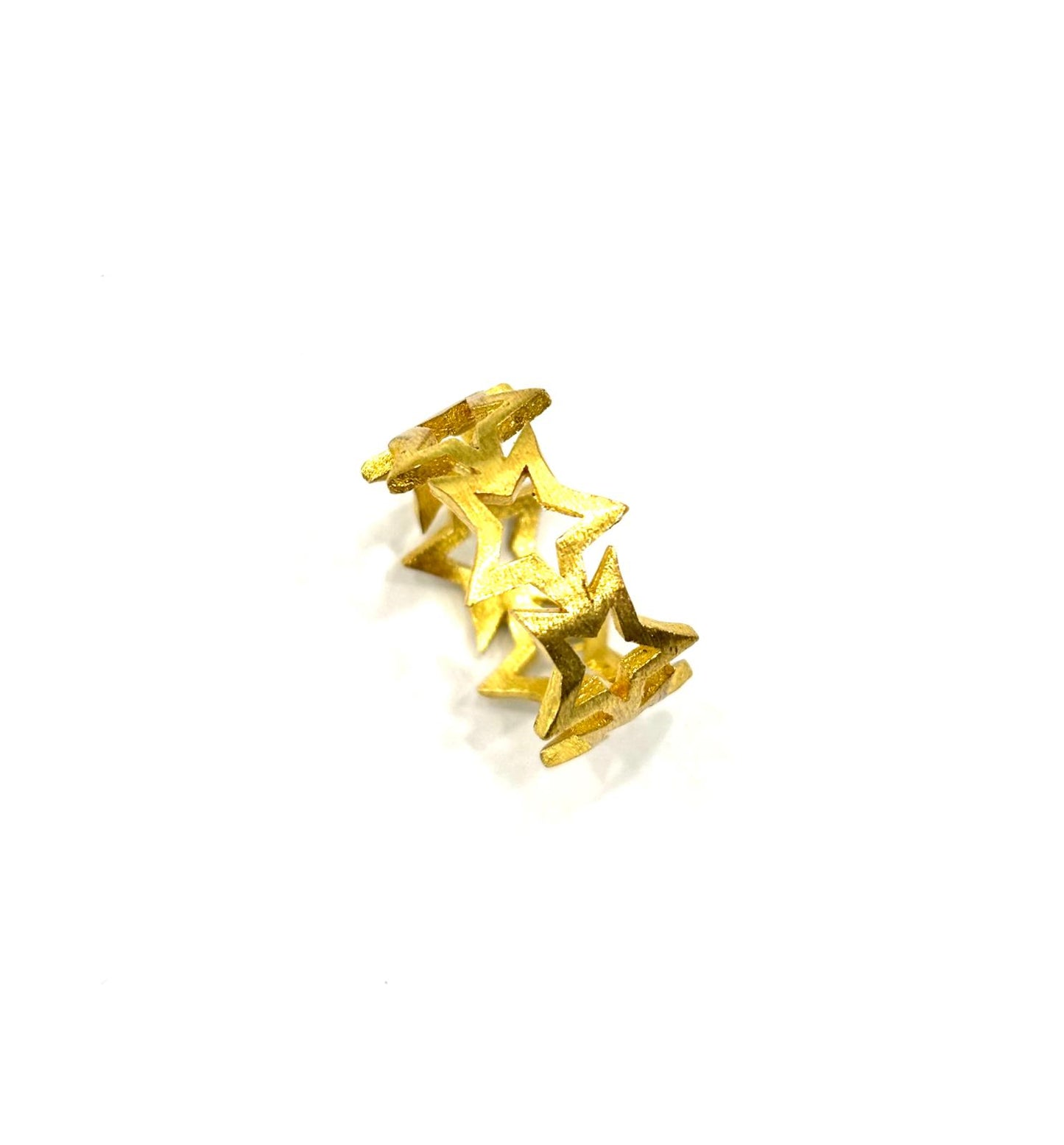 ANELLO OTTONE - STELLE SATINATE