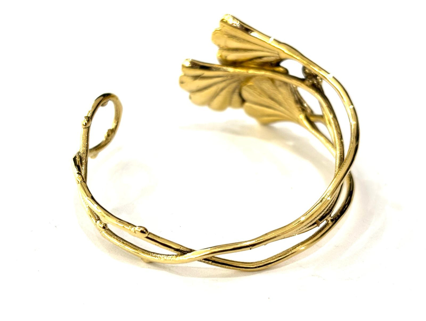 BRACCIALE RIGIDO OTTONE - ELEMENTI FOGLIARI