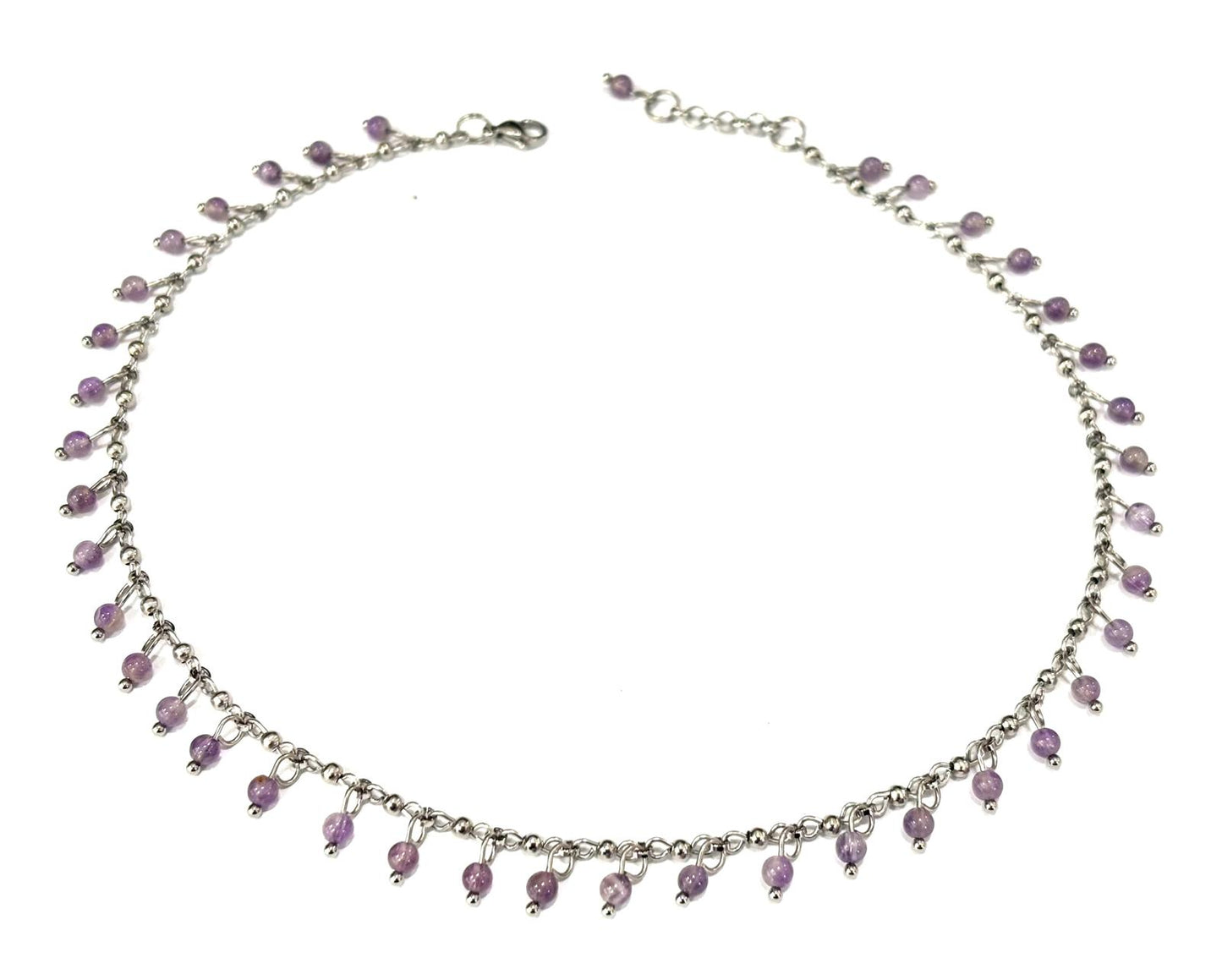 COLLANA WATERFALL ACCIAIO - AMETISTA