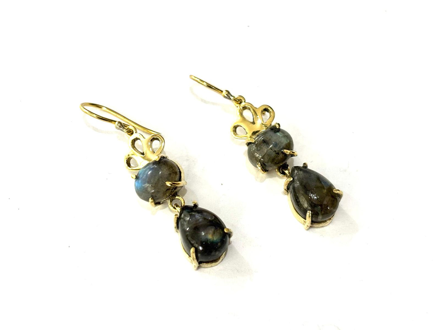 ORECCHINI OTTONE - LABRADORITE