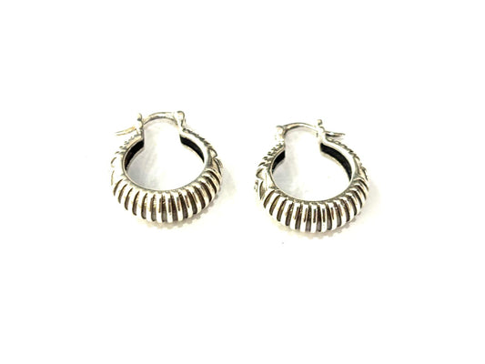 CERCHI MEZZALUNA BOMBATO LAVORATI - ARGENTO 925