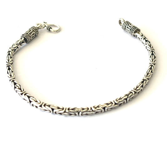 BRACCIALE TRAMA BIZANTINA - ARGENTO 925
