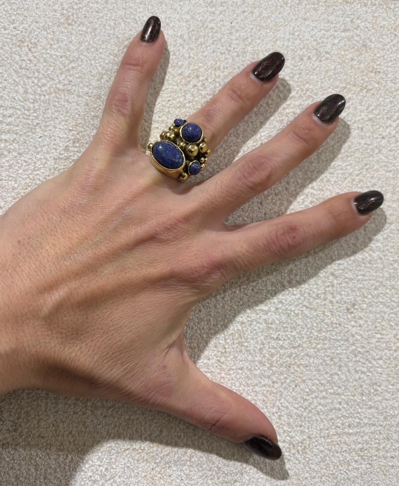 ANELLO OTTONE - LAPISLAZZULI