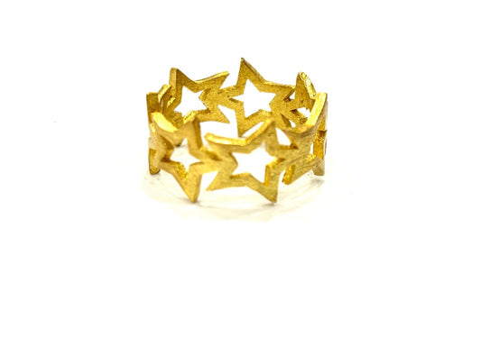 ANELLO OTTONE - STELLE SATINATE