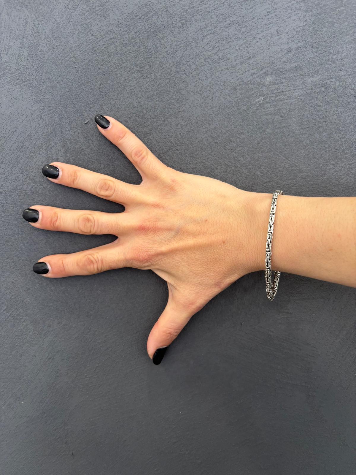 BRACCIALE TRAMA BIZANTINA - ARGENTO 925