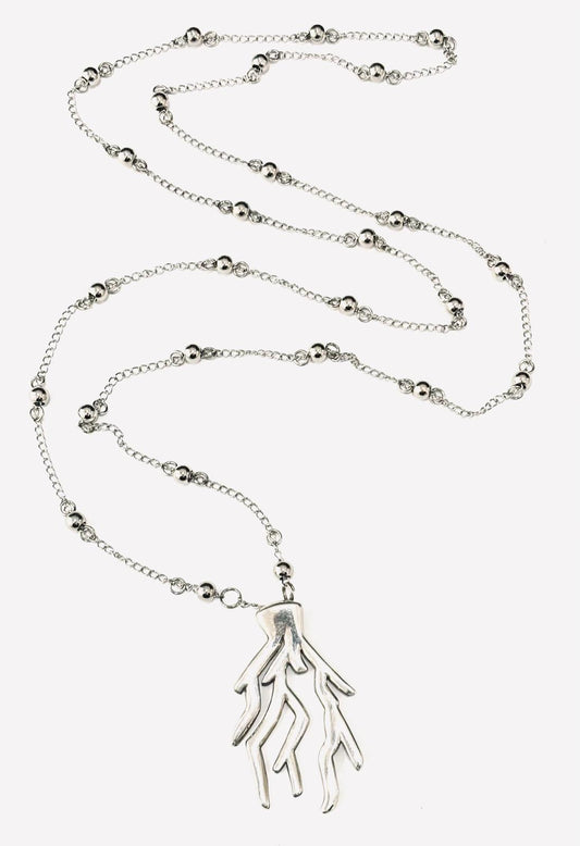 COLLANA ACCIAIO - CORALLO ARGENTO 925 RODIO