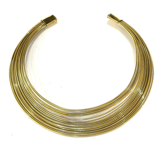 COLLANA RIGIDA MULTIFILO OTTONE - DORATA - ARGENTATA