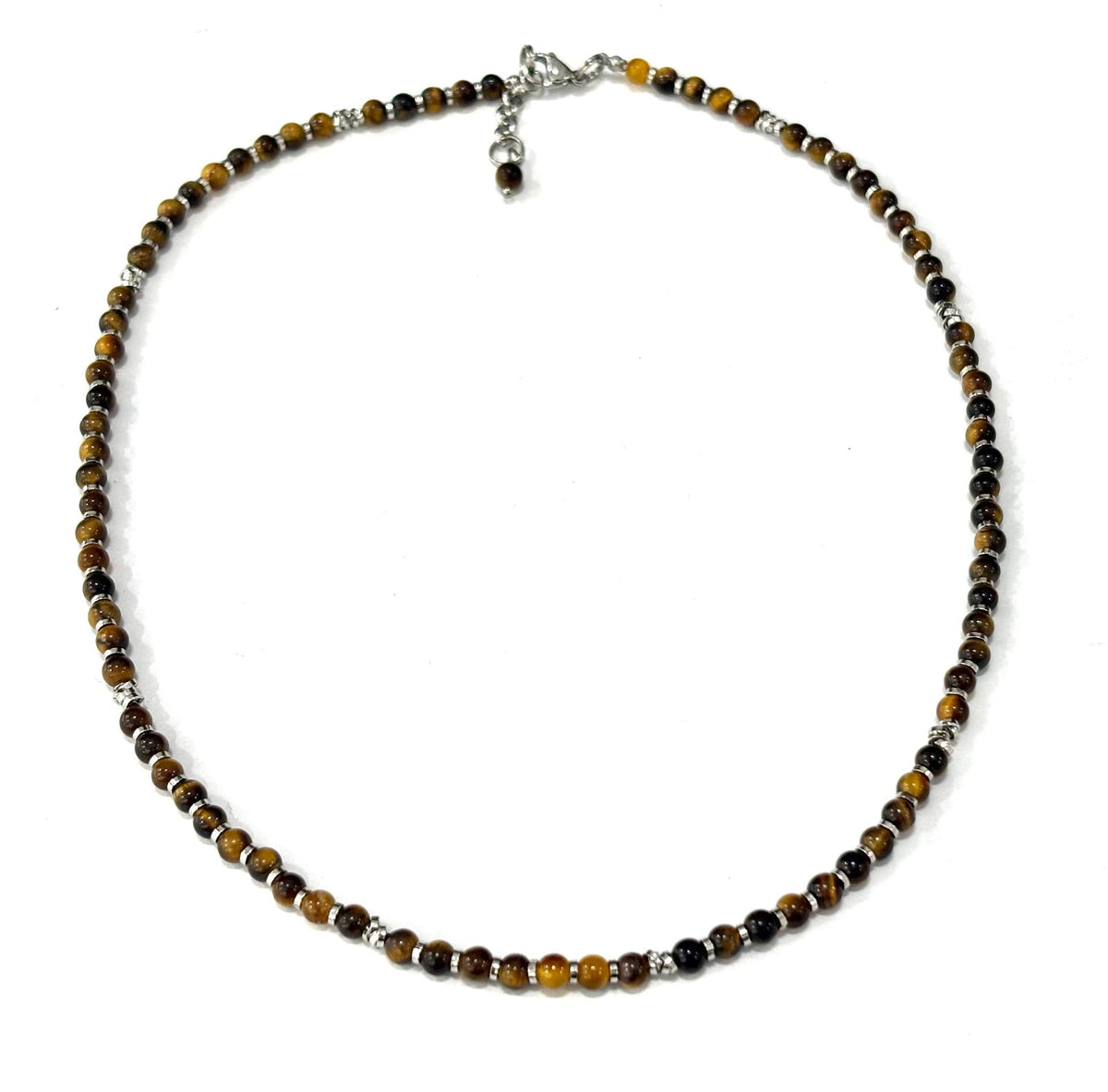 COLLANA GIROCOLLO ACCIAIO E PIETRE NATURALI 4MM