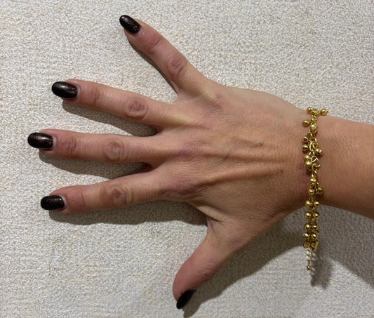 BRACCIALE OTTONE - MULTISFERE 4MM PENDENTI