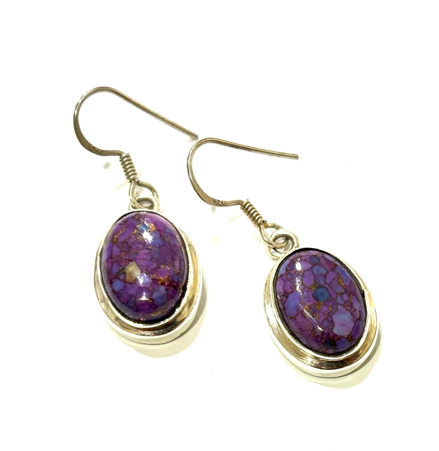 ORECCHINI PENDENTI COPPER PURPLE TURQUOISE ARGENTO 925