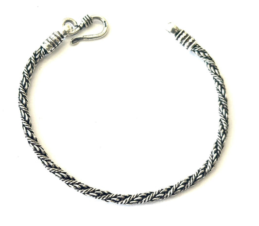 BRACCIALE SNAKE INTRECCIATO BRUNITO - ARGENTO 925